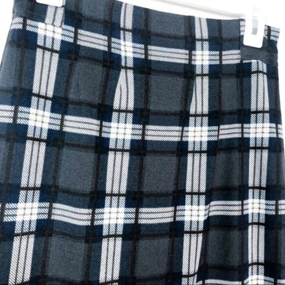 41Hawthorn Plaid Mini Skirt Black Gray Womens Pencil XS - Picture 4 of 7